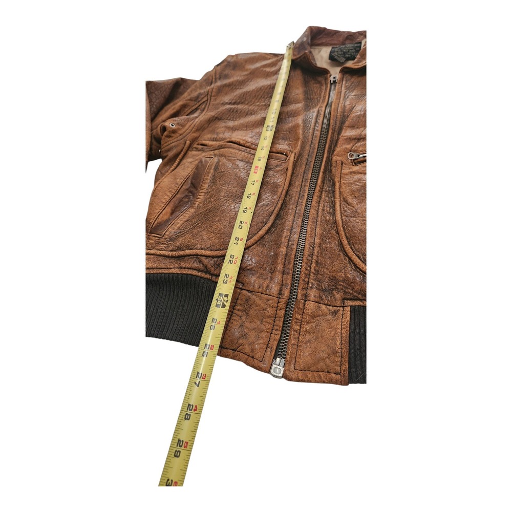 Vintage 1987 Avirex G-2 US Navy Flight Jacket Brown Distressed Leather Bomber - Picture 9 of 10